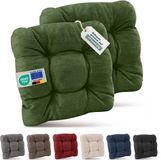 Beautissu Set van 2 Premium Stoelkussen 40x40 cm Donkergroen