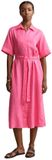 Gant Linen Jurk Met Korte Mouwen Roze 36 Vrouw