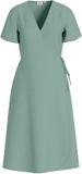 VILA VILOVIE S/S WRAP MIDI DRESS robe avec encolure en V et manches courtes en Blue Surf, taille 38