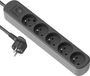 Electraline 32027 Prima multiprise 5 prises 16 - Longueur 1,5 m - Noir/gris