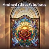 Stained Glass Windows: Bold and Easy Coloring Book for Adults