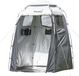 Skandika Campingdouche tent - Grote omkleedtent met 230 cm stahoogte, zilvergecoat, ondoorzichtig, aparte bodem, 3 afdekbare ramen, handdoekhouder, douchebevestiging