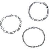 Black Premium by EMP Armband Set - Basic - zilverkleurig