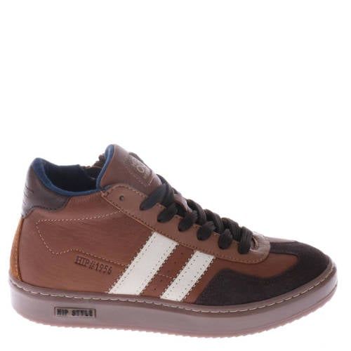 Hip leren sneakers cognac