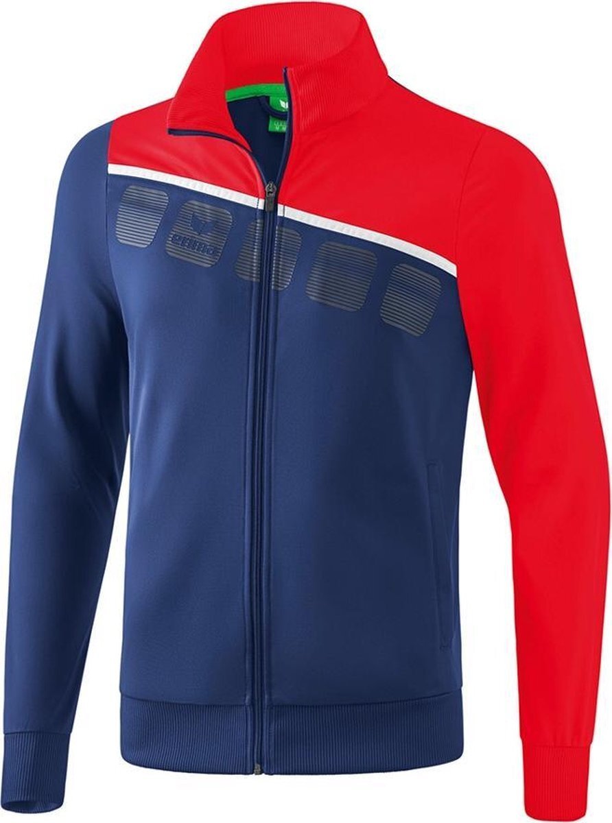 Erima 5-C Polyesterjack Kinderen - New Navy / Rood / Wit | Maat: 128