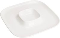 Excellent Houseware Hapjes / Tapas serveerschaal - porselein - wit - 26 cm - rond