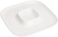 Excellent Houseware Hapjes / Tapas serveerschaal - porselein - wit - 26 cm - rond