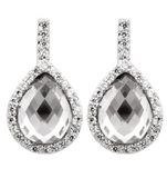 Burgmeister Jewelry JHE1049-221 Oorstekers voor dames, zirkonia, gerhodineerd, lila, 925 sterling zilver