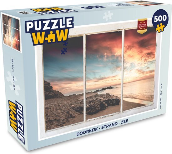 MuchoWow Puzzel Doorkijk - Strand - Zee - Legpuzzel - Puzzel 500 stukjes