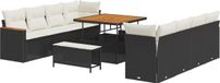 vidaXL Tuinbank Set Zwart Poly Rattan