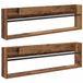 vidaXL - Tijdschriftenrek - 2 stuks - Oud hout - 100 x 12 x 30 cm - Bewerkt hout