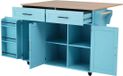Happiq Eetkar - Keukenkast - Dinerdressoir - Aanrecht - Voor Keuken of Eetkamer - Uitschuifbaar & Stijlvol Opbergen - Wit Marmer & Kaki Grijs Hout