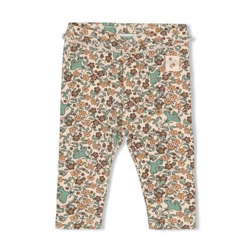 Feetje legging Lucky Bloombird - beige/groen/bruin