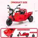 Moto électrique pour enfants - Tricycle avec remorque et pelle - Télécommande 2,4G - Double moteur - Vitesse réglable - Rouge