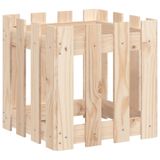 VidaXL Plantenbak met hekontwerp 40x40x40 cm massief grenenhout