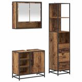vidaXL Badkamermeubel Set met Lade 3 Stuks Oud Hout Bewerkt Hout