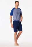 SCHIESSER - Pyjama kort - Heren - Katoen/Polyester - Royal Blauw