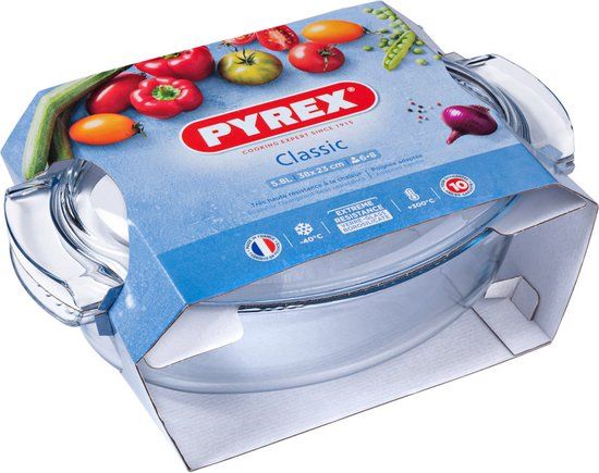 Pyrex Classic Ovenschaal Ovaal met Deksel - 5.8 liter - Transparant