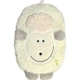 Bouteille d'eau chaude avec housse en peluche mouton - blanc - 0,8 litre - peluche douce