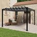 vidaXL Pergola avec toit à lamelles, 3x4 mètres, couleur taupe, tissu et aluminium