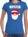 Bellatio Decorations Shoppartners Bv Fout Kerstshirt / Kerst t-shirt Hipster Santa blauw voor dames - Kerstkleding / Christmas outfit XS