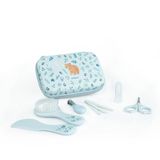 Miniland Baby Kit - Hygiëne et Soins Set pour Bébés avec 6 Accessoires: Brosse, Peigne, Ciseaux, Coupe-ongles, Stimulateur gingival et 2 limes avec étui, idéal pour le voyage (ours)