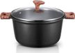 Casserole à induction sans marque - Noir - Rond - Aluminium moulé - Verre - 6,5 L