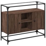 VidaXL Dressoir avec plateau en verre 98x35x81 cm bois brun couleur chêne