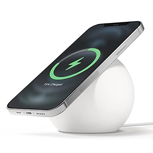Elago MS2 Oplaadstandaard Compatibel met MagSafe lader - Premium Siliconenstandaard Compatibel met iPhone 12 modellen [MagSafe niet inbegrepen]. (Wit)