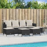 Maison Exclusive - Ensemble de meubles de jardin 5 pièces avec canapé et coussins, noir, en polyrotin