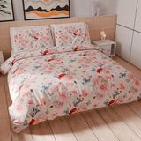 PETTI Artigiani Italiani - Beddengoedset voor tweepersoonsbed 240 x 220 cm (2 kussenslopen 50 x 80 cm inbegrepen), dekbedovertrek microvezel met digitale print met bloemenpatroon 19 03 - Made in Italy