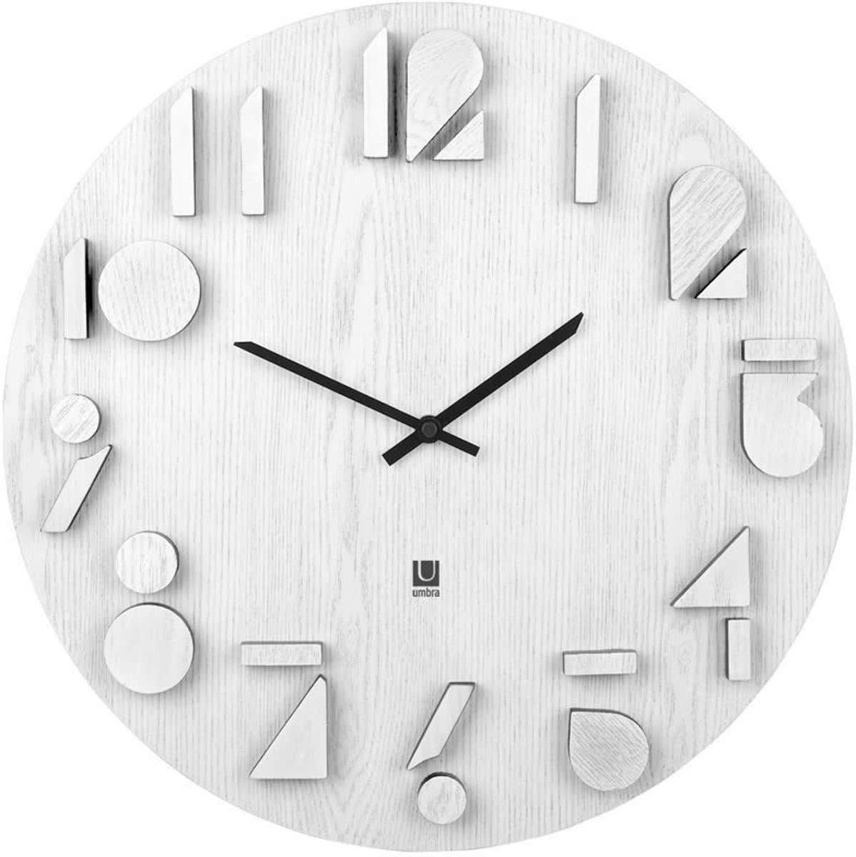 Umbra wandklok Shadow - Wit