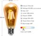 Aigostar 10QMJ - ST64 Edison Filament Lamp LED Lichtbron E27 fitting 6W 2200K Lumière blanc chaud 600 lm Verre ambré 5 pièces