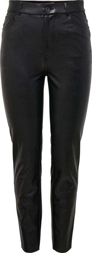 ONLY Emily HW ST ANK FAUX LEATHER Broek - Black - Maat S/32