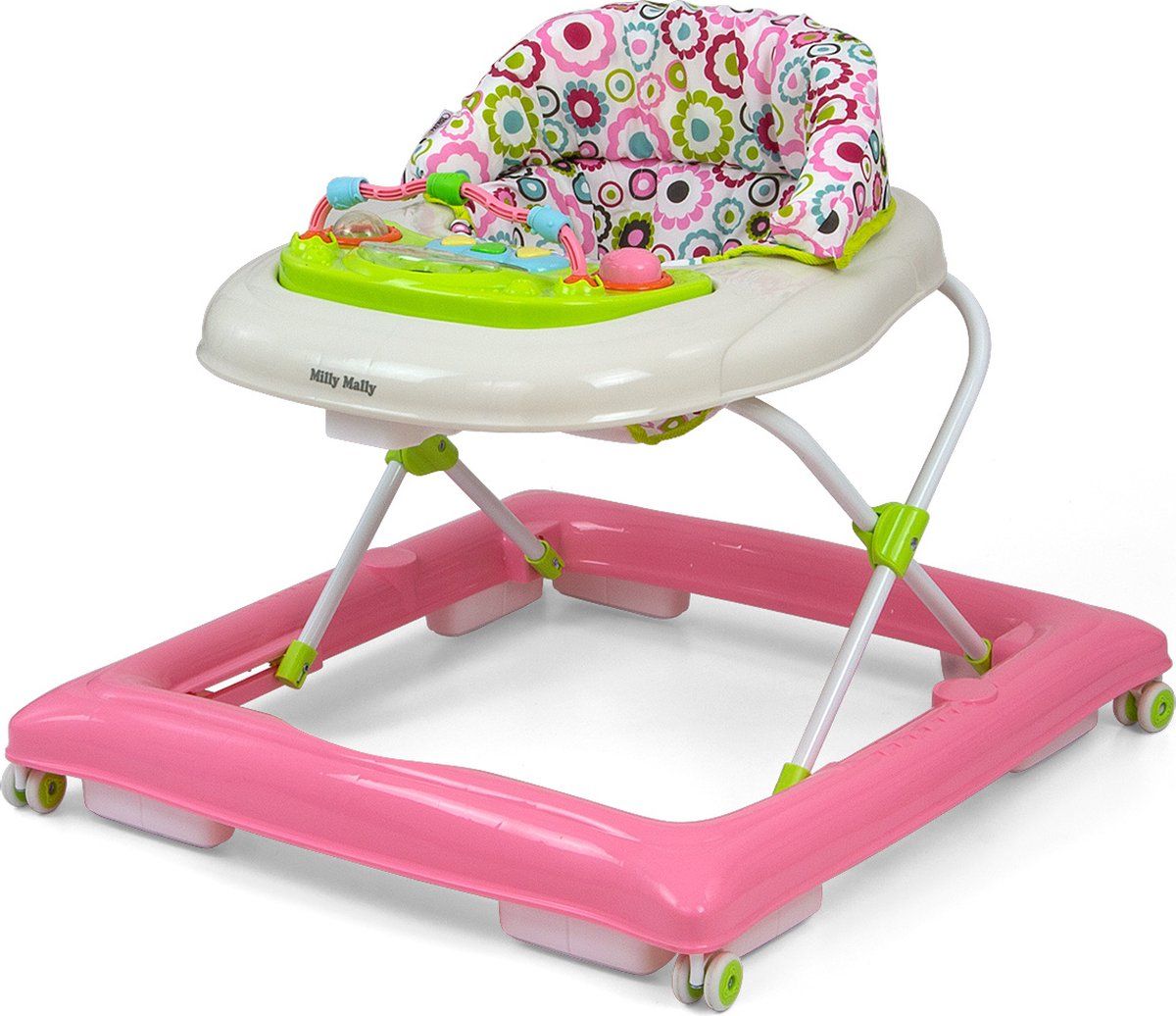 Milly Mally Baby Walker Bloem Junior - Roze - 66 x 62,5 x 64 cm