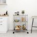 Merkloos Industrieel Opbergrek met 3 Planken en Wielen, 60 x 35 x 81 cm