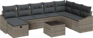 vidaXL Bankstel 8-delig Polyrattan Grijs/Donkergrijs