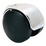 WAGNER Design meubelrol/zwenkwiel/dubbele wielen, hard, diameter 50 mm, bouwhoogte 55 mm, zwart/chroom, draagkracht 55 kg - 01002101