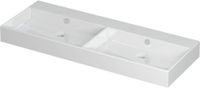 Wastafel INK Unlimited Wastafel Porselein Dubbel Zonder Kraangat - 1200x450x110 mm - Glans Wit