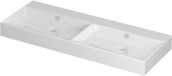 Wastafel INK Unlimited Wastafel Porselein Dubbel Zonder Kraangat - 1200x450x110 mm - Glans Wit