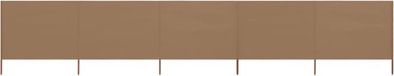 vidaXL - Windscherm - 5-panelen - 600x160 cm - stof - taupe