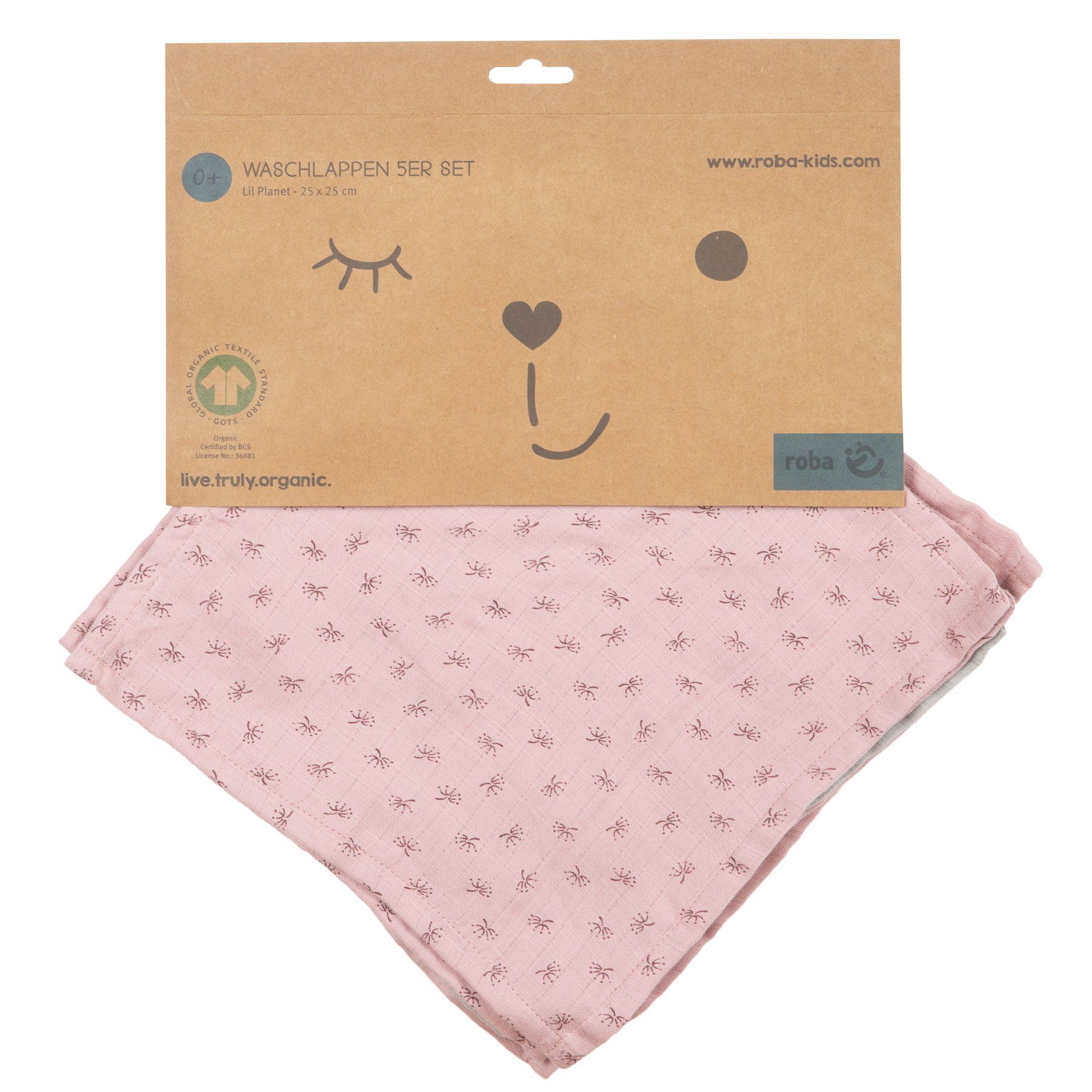 Roba Lil Planet Washandjes - Multi - Katoen - 25x25cm