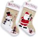 Heitmann Set van 2 Grote Kerstsokken - Kerstman & Sneeuwpop - Jute
