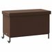 VidaXL Coffre de jardin à roulettes 110x55x73 cm poly rotin marron