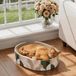 Chat poteau griffoir - Carton 2-en-1 - Ovale avec couchage - 43 x 33 x 10 cm - Pour chats d'intérieur et protection des meubles