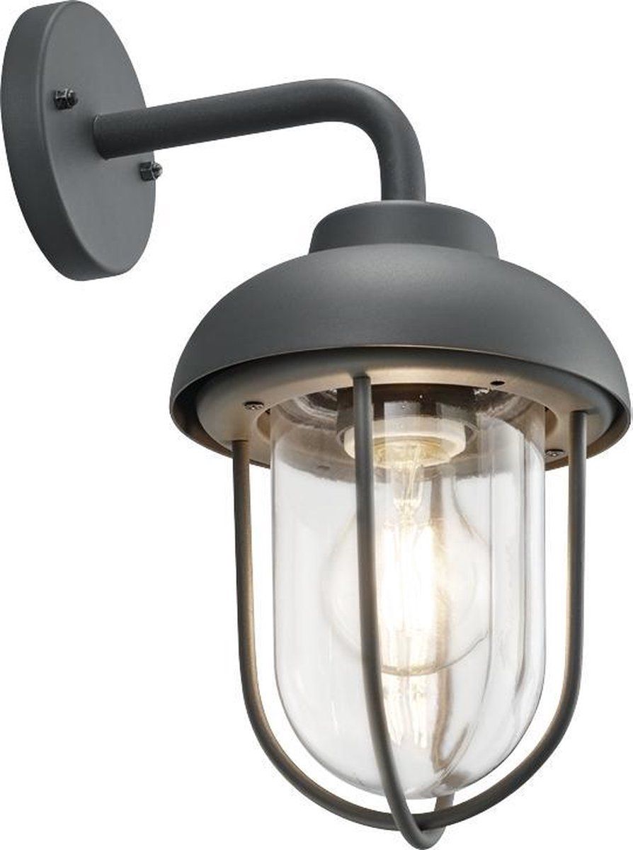 Trio Duero Wandlamp - Grijs - Aluminium - E27 - Antraciet
