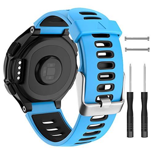 ISABAKE Horlogeband voor Garmin Forerunner 735XT 235 235Lite 230 220 620 630, zachte siliconen vervangende band voor aanpak S20 S5 S6 horloge accessoire (blauw)