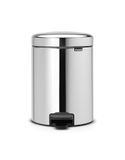 Brabantia NewIcon Prullenbak, Kunststof Binnenemmer, Brilliant Steel, 5 Liter