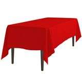 LinenTablecloth 152 x 300 cm rechthoekig polyester tafelkleed rood