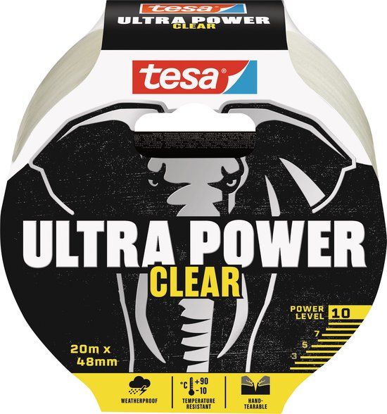 tesa Ultra Power Clear reparatietape - 48 mm x 20 m - Transparant